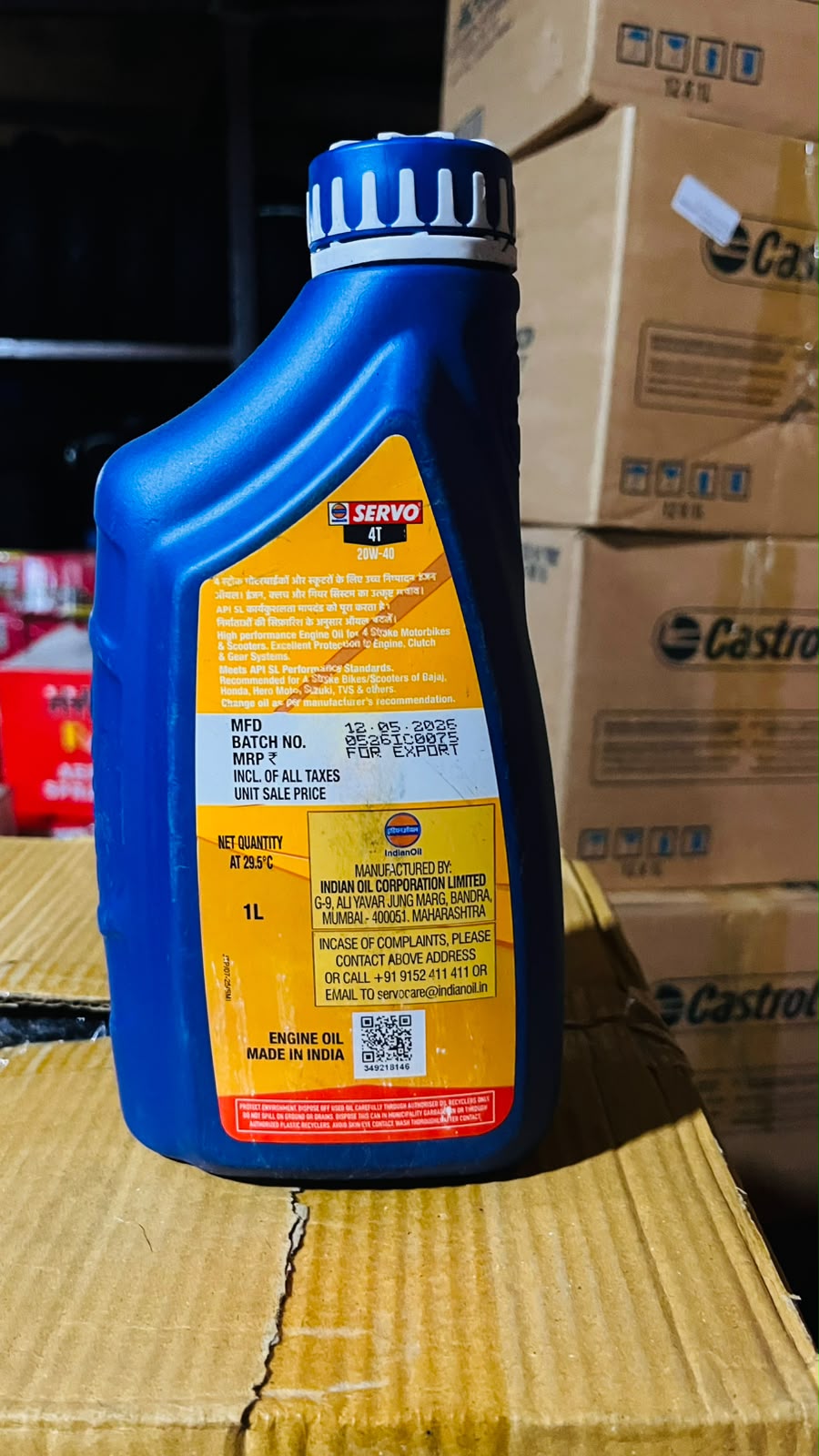 SERVO 4T 20W-40 Engine Oil 1L BS6 Compliant API SL JASO MA2 for Bikes & Scooters
