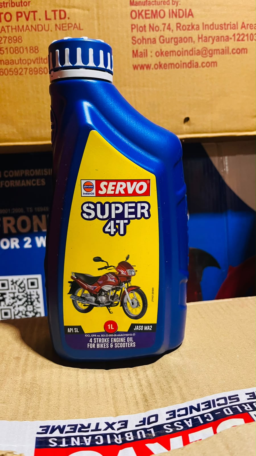SERVO Super 4T 1L Engine Oil 4 Stroke API SL JASO MA2 for Bikes & Scooters