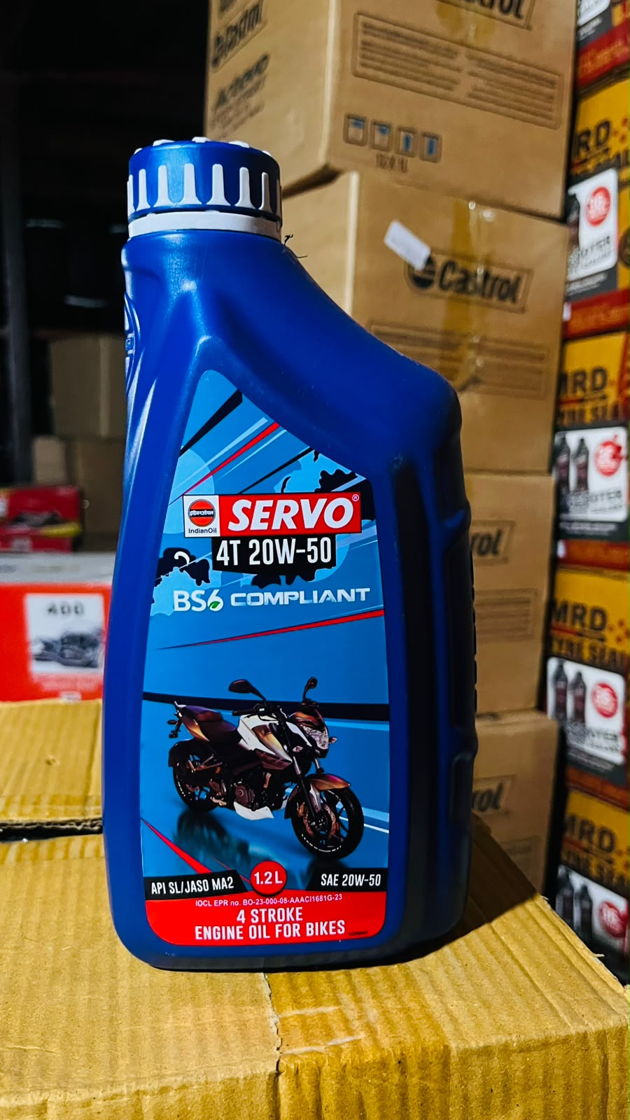 Servo 4T 20W-50 Engine Oil 1.2L BS6 Compliant API SL JASO MA2 for Motorcycle & Bike