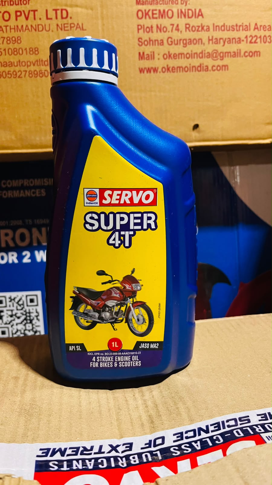 SERVO Super 4T 1L Engine Oil 4 Stroke API SL JASO MA2 for Bikes & Scooters